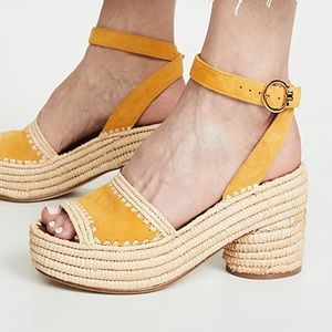 Tory Burch yellow wedge sandals